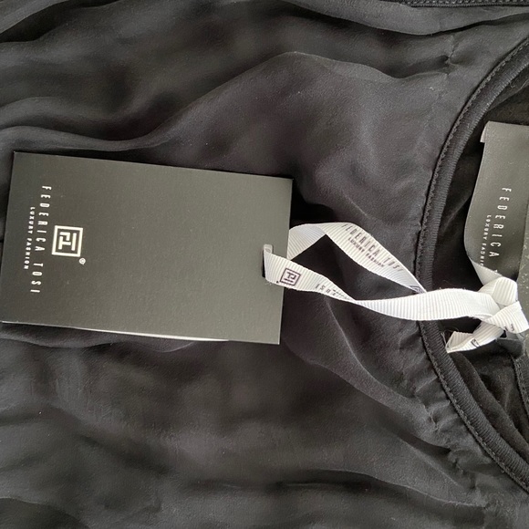 FREDERICA TOSI 3/4 Length Black Silk Dress - Picture 5 of 7